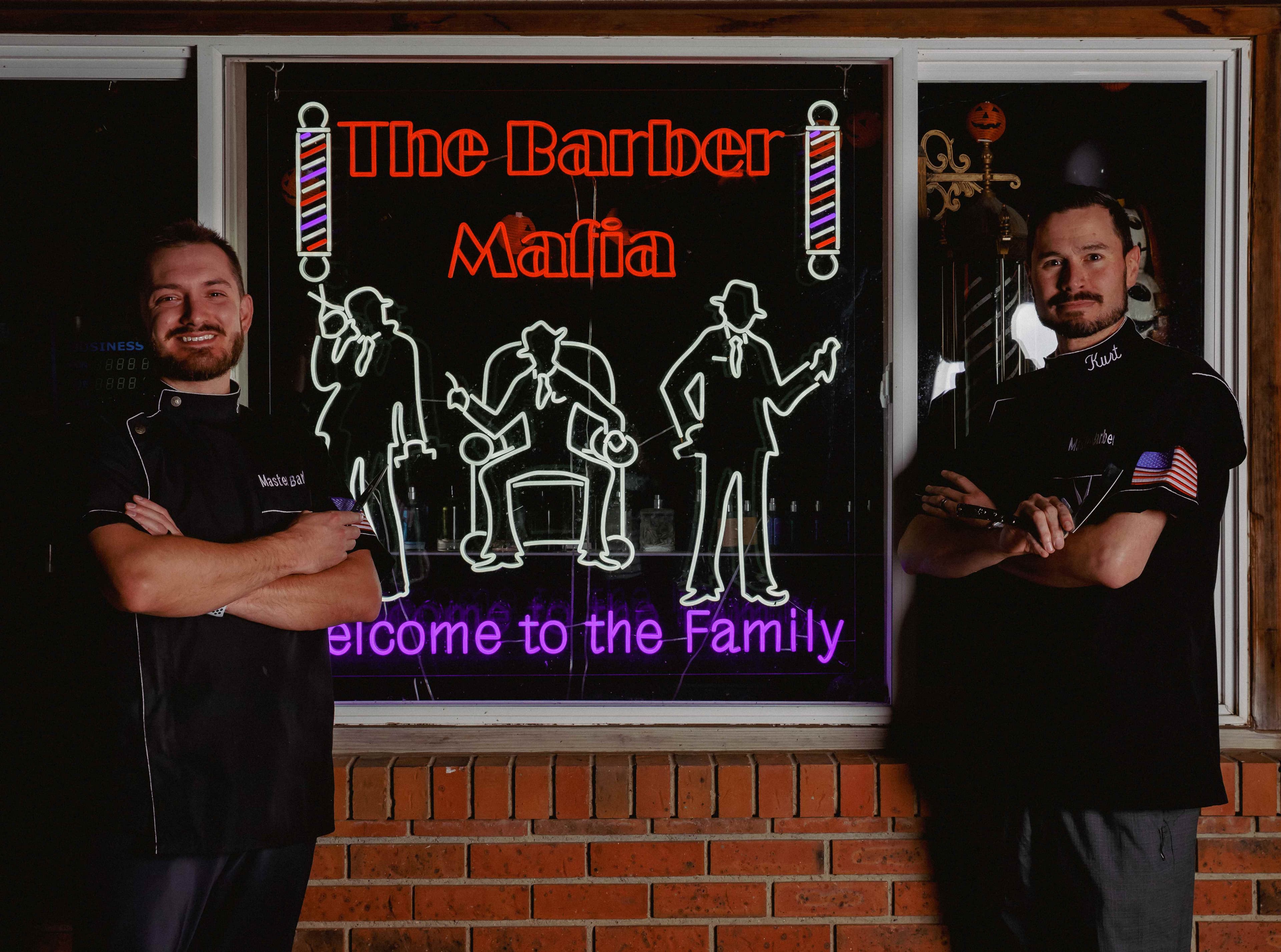 Kurt Wheeler and Jacob Newman at The Barber Mafia